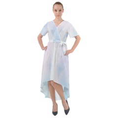 Pastel Eiffel s Tower, Paris Front Wrap High Low Dress by Lullaby