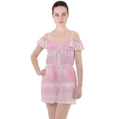 Paris Ruffle Cut Out Chiffon Playsuit by Lullaby