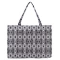 BLACK WHITE 6 Zipper Medium Tote Bag View1