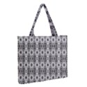 BLACK WHITE 6 Zipper Medium Tote Bag View2