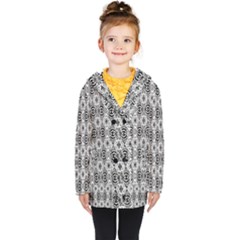 Black White 6 Kids  Double Breasted Button Coat by ArtworkByPatrick