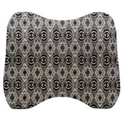 Black White 6 Velour Head Support Cushion by ArtworkByPatrick