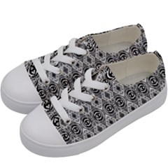 Black White 6 Kids  Low Top Canvas Sneakers by ArtworkByPatrick