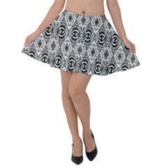 Black White 6 Velvet Skater Skirt by ArtworkByPatrick