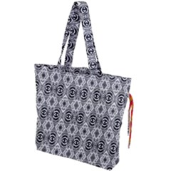 Black White 6 Drawstring Tote Bag by ArtworkByPatrick