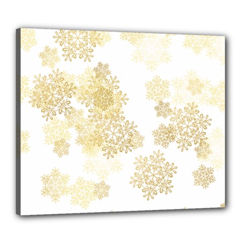 Christmas Gold Stars Snow Flakes  Canvas 24  X 20  (stretched)