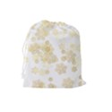 Christmas gold stars snow flakes  Drawstring Pouch (Large) View2