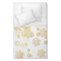 Christmas Gold Stars Snow Flakes  Duvet Cover (single Size) by Lullaby