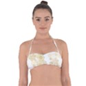 Christmas gold stars snow flakes  Halter Bandeau Bikini Top View1