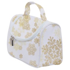 Christmas Gold Stars Snow Flakes  Satchel Handbag