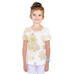 Christmas Gold Stars Snow Flakes  Kids  One Piece Tee