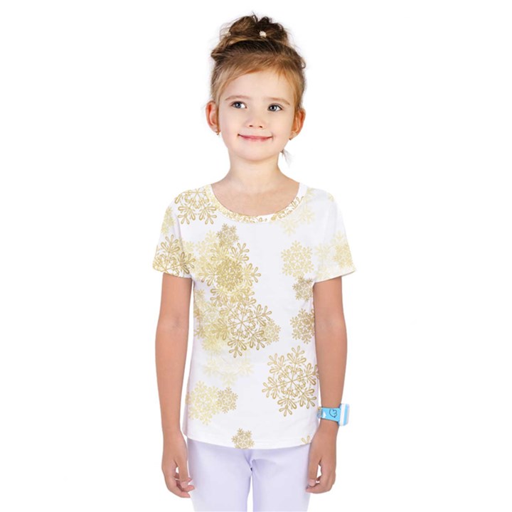 Christmas gold stars snow flakes  Kids  One Piece Tee