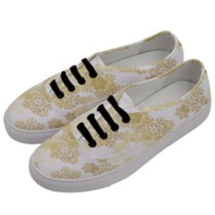 Christmas Gold Stars Snow Flakes  Men s Classic Low Top Sneakers