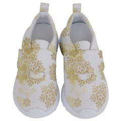 Christmas Gold Stars Snow Flakes  Kids  Velcro No Lace Shoes