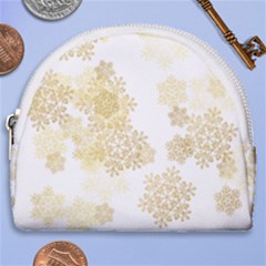 Christmas Gold Stars Snow Flakes  Horseshoe Style Canvas Pouch