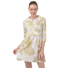 Christmas Gold Stars Snow Flakes  Mini Skater Shirt Dress