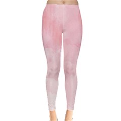 Pink Blurry Pastel Watercolour Ombre Leggings  by Lullaby