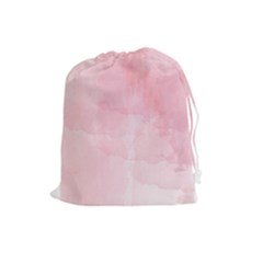 Pink Blurry Pastel Watercolour Ombre Drawstring Pouch (large) by Lullaby