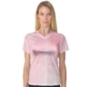 Pink blurry pastel watercolour ombre V-Neck Sport Mesh Tee View1