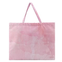 Pink Blurry Pastel Watercolour Ombre Zipper Large Tote Bag by Lullaby