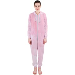 Pink Blurry Pastel Watercolour Ombre Hooded Jumpsuit (ladies) 