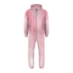 Pink Blurry Pastel Watercolour Ombre Hooded Jumpsuit (kids)