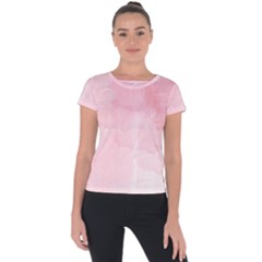 Pink Blurry Pastel Watercolour Ombre Short Sleeve Sports Top  by Lullaby