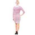 Pink blurry pastel watercolour ombre Quarter Sleeve Hood Bodycon Dress View2