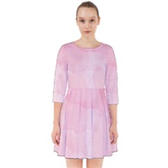 Pink Blurry Pastel Watercolour Ombre Smock Dress by Lullaby