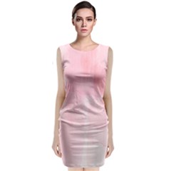 Pink Blurry Pastel Watercolour Ombre Sleeveless Velvet Midi Dress