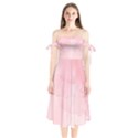 Pink blurry pastel watercolour ombre Shoulder Tie Bardot Midi Dress View1