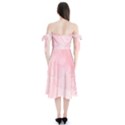 Pink blurry pastel watercolour ombre Shoulder Tie Bardot Midi Dress View2