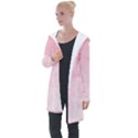 Pink blurry pastel watercolour ombre Longline Hooded Cardigan View1