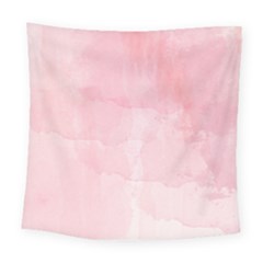 Pink Blurry Pastel Watercolour Ombre Square Tapestry (large) by Lullaby