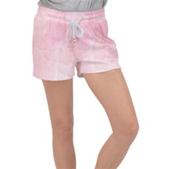 Pink Blurry Pastel Watercolour Ombre Women s Velour Lounge Shorts by Lullaby