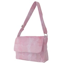 Pink Blurry Pastel Watercolour Ombre Full Print Messenger Bag by Lullaby