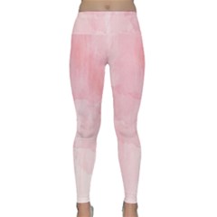 Pink Blurry Pastel Watercolour Ombre Lightweight Velour Classic Yoga Leggings by Lullaby