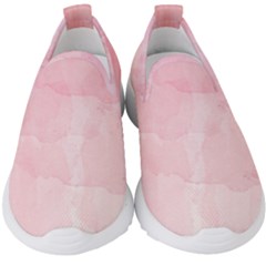 Pink Blurry Pastel Watercolour Ombre Kids  Slip On Sneakers by Lullaby