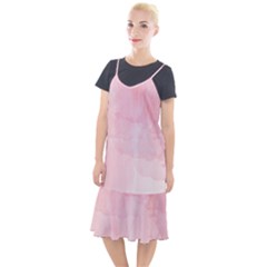 Pink Blurry Pastel Watercolour Ombre Camis Fishtail Dress by Lullaby