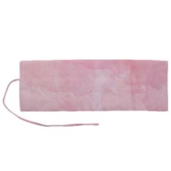 Pink Blurry Pastel Watercolour Ombre Roll Up Canvas Pencil Holder (m) by Lullaby