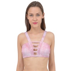 Pink Blurry Pastel Watercolour Ombre Cage Up Bikini Top by Lullaby