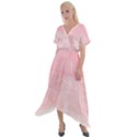 Pink blurry pastel watercolour ombre Cross Front Sharkbite Hem Maxi Dress View1