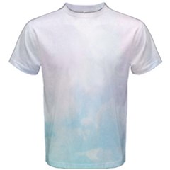 Pink Blue Blurry Pastel Watercolour Ombre Men s Cotton Tee by Lullaby