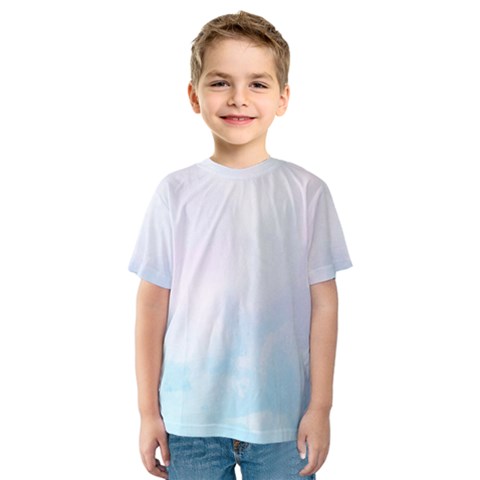 Pink Blue Blurry Pastel Watercolour Ombre Kids  Sport Mesh Tee by Lullaby