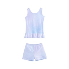 Pink Blue Blurry Pastel Watercolour Ombre Kids  Boyleg Swimsuit by Lullaby