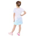 Pink blue blurry pastel watercolour ombre Kids  Short Sleeve Velvet Dress View2