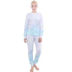 Pink Blue Blurry Pastel Watercolour Ombre Women s Lounge Set by Lullaby