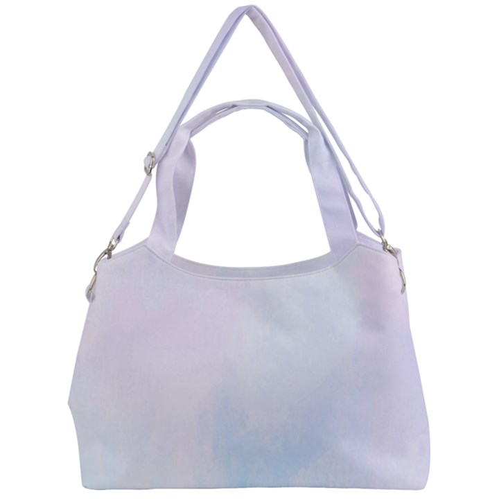 Pink blue blurry pastel watercolour ombre Double Compartment Shoulder Bag