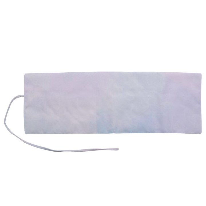 Pink blue blurry pastel watercolour ombre Roll Up Canvas Pencil Holder (M)