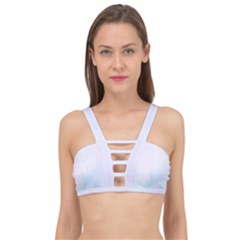 Pink Blue Blurry Pastel Watercolour Ombre Cage Up Bikini Top by Lullaby